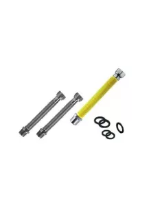 Accessori Caldaie KIT 3 FLESSIBILI IN ACCIAIO CERTIFICATO ALLACCIAMENTO RACCORDI CONA PER