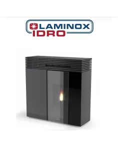 STUFA A PELLET CANALIZZATA LAMINOX VERONICA GHOST AIR N BLACK LINE 10,5 KW COLORE NERO LUCIDO - NEW