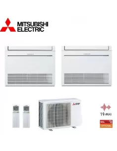 CLIMATIZZATORE CONDIZIONATORE MITSUBISHI ELECTRIC DUAL SPLIT INVERTER PAVIMENTO CONSOLE MSZ-KT 9000+12000 BTU CON MXZ-2F42VF WI